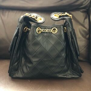 Shoulder Bag with Gold Hardware